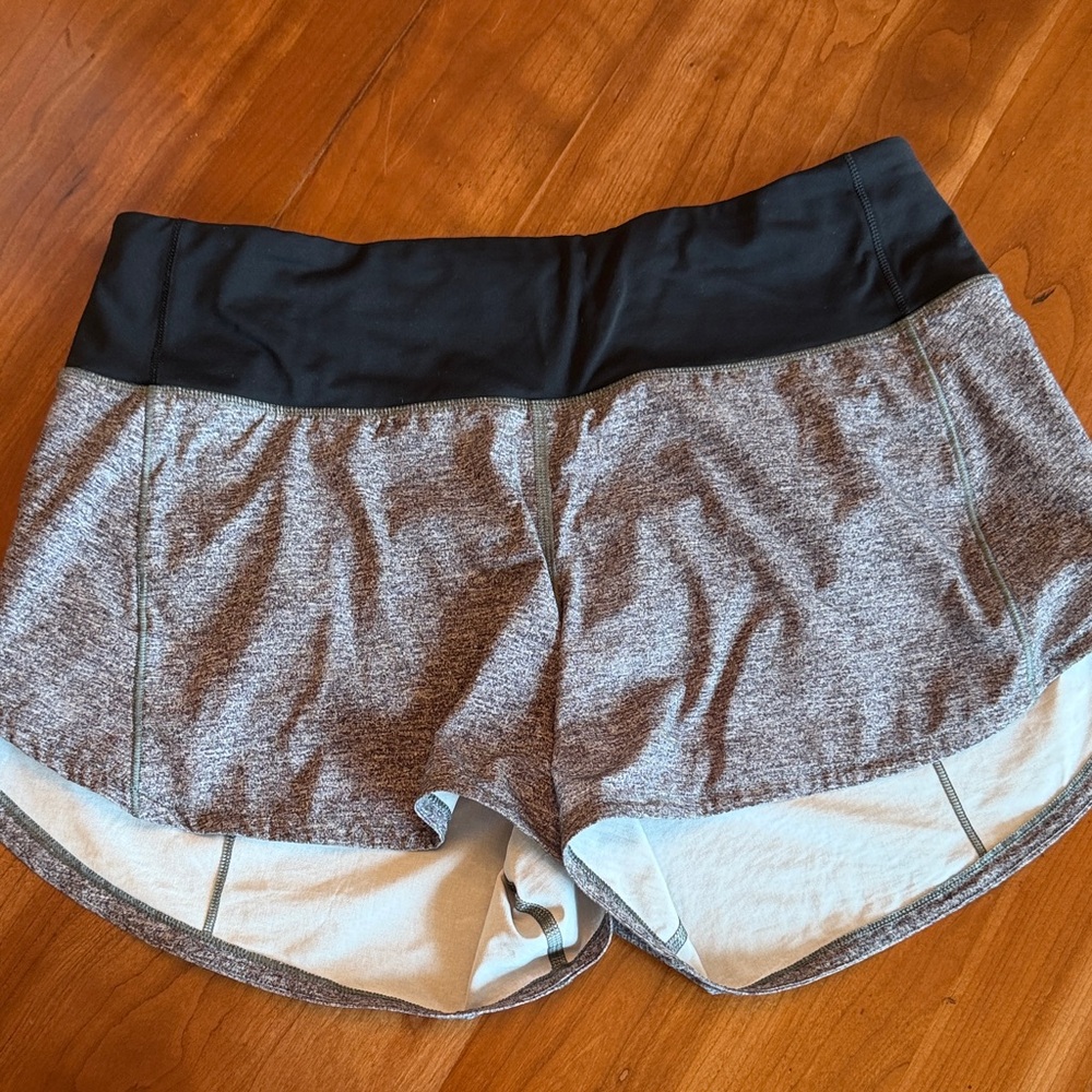 Women’s Running Shorts – Black Waistband with Gray Heather Body